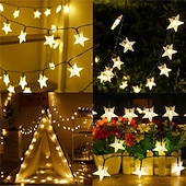 voordelige Vakantie string lichten-solar star lichtslingers 2 pak 12m 50 leds ster 8 verlichtingsmodi fairy lichten waterdicht solar led string lights speelhuisje gazon patio landschap decor lichten voor tuinfeest