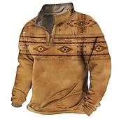 preiswerte 3D-Sweatshirts für Herren-Herren Stammes Grafik-Drucke Zip Up Sweatshirt Zur Seite fahren Sweatshirt mit Viertelreißverschluss Langarm Sweatshirt Troyer Halber Reißverschluss Designer Basic Brautkleider schlicht 3D-Druck