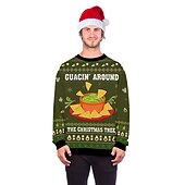 billige Morsomme julegensere og -gensere-Snømann Jerseysjakke Hattetrøje Pullover Morsom julegenser 3D-utskrift Herre Dame Jul Karneval Maskerade julaften Jul Voksen Fest Jul Topp