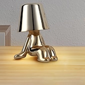 billige bord- og gulvlampe-touch led bordlampe, moderne tenker dekorativ lampe led oppladbar skrivebordslampe, golden little man usb bordlampe, nattlys for soverom, arbeidsrom, stue, nattbord, bar, restaurant