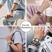 cheap Apple Watch Bands-[1+2Pack] Jewelry Bracelet Compatible with Apple Watch band 38mm 40mm 41mm 42mm 44mm 45mm 49mm with Case Bling Diamond Rhinestone Strap Replacement Wristband for iwatch Series Ultra 8 7 6 5 4 3 2 1 SE