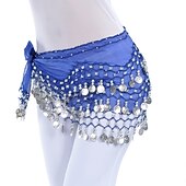 Belly Dance Hip Scarf Coin Beading Sequins Women's Training Chiffon4