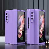 Недорогие Чехлы для Samsung-Чехол для телефона для Samsung Galaxy Z Fold 5 Z Fold 4 Z Fold 3 Z Fold 2 Flip защитная рамка Flip полный чехол защитный однотонный ПК