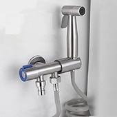 halpa Bideehanat-kädessä pidettävä wc-bidet suihkutussarja seinäkiinnitys 304 ruostumaton teräs wc-bidet suihkupää letkulla kylpyhuoneen puhdistussetti