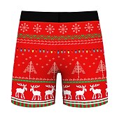cheap Christmas Pajamas-Christmas Gift Boxer Briefs Underwear Men&#039;s Christmas Carnival Masquerade Christmas Eve Christmas Adults Party Christmas
