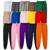 economico Pantaloni della tuta-Per uomo Pantaloni in pile Pantaloni della tuta Pareggiatore Design elastico con coulisse Informale Sportivo Giornaliero Comfort Morbido Tinta unica blu navy Aalbicocca Verde S M L