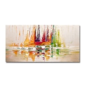 abordables Peintures paysages-Mintura main bateau paysage peintures à l&#039;huile sur toile mur art décoration moderne abstrait image pour la décoration intérieure roulé sans cadre non étiré peinture