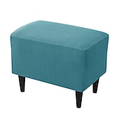 abordables Funda para otomana-Funda elástica para otomana plegable color burdeos, protector de muebles, funda rectangular suave con base elástica, funda para otomana
