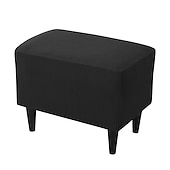 abordables Funda para otomana-Funda elástica para otomana plegable color burdeos, protector de muebles, funda rectangular suave con base elástica, funda para otomana