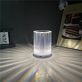 cheap Table Lamps-Crystal Table Lamp Rechargeable RGB With Remote Control 16 Color Changing For Bar Table Lamp Restaurant Decorative Night Lamp Home Lighting