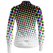 baratos Camisolas femininas-Mulheres Camisa para Ciclismo Poá Manga Longa Moto Camisa / Roupas Para Esporte Blusas com 3 bolsos traseiros Ciclismo de Montanha Ciclismo de Estrada Secagem Rápida Tiras Refletoras Bolso Traseiro