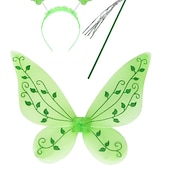 preiswerte Märchen-Motto-Kleider-Kinder Mädchen Tinker Bell Kostümkleid Schmetterling Partykleid Performance Party Grün asymmetrisch Kurzarm Kostüm Süß Kleider Frühling Sommer Regular Fit 3-10 Jahre