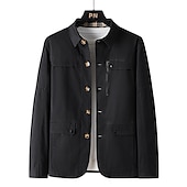economico Giubbotti Cargo-Per uomo Giacca da lavoro Da tutti i giorni Da mare Duraturo Tasca con cerniera Autunno Inverno Tinta unita / tinta unita Comoda Comodo Bavero Standard Nero Verde Kaki Giacca