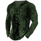 billiga skalle &amp; ben-Herr T-shirt T-shirts Grafisk Häftig dödskalle Mänsklig Krage Kläder 3D-tryck Utomhus Gata Långärmad Spetsknuten Mönster Designer Stylish Vintage Grundläggande