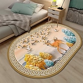 billige 3D digitale utskrifts tepper-3d oval gulvmatte stue teppe hjem soverom garderobe stue gulvmatte maskinvaskbart teppe
