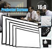 cheap Projector Accessories-Projector Screen 4K Movie 16:9 HD 60 72 84 100 120 150 inch Foldable and Portable Anti-Crease Indoor Outdoor Projection Video for Home Party Office  Classroom World Cup Game