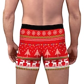 cheap Christmas Pajamas-Christmas Gift Boxer Briefs Underwear Men&#039;s Christmas Carnival Masquerade Christmas Eve Christmas Adults Party Christmas