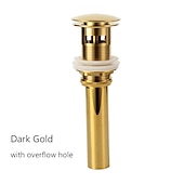 cheap Pop Up Drains-Brass Pop Up Sink Drain Stopper with Overflow Bathroom Faucet Vessel Vanity Sink Drainer