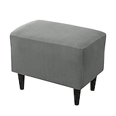 abordables Funda para otomana-Funda elástica para otomana plegable color burdeos, protector de muebles, funda rectangular suave con base elástica, funda para otomana