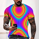 abordables T-shirts 3D-Homme Graphic T shirt Tee Manche Courte T-shirt 3D effet Col Rond Chemise Mode Frais Design Casual du quotidien Fin de semaine Rose Claire Bleu Vert Eté Vêtement Tenue Normal S M L XL 2XL 3XL 4XL