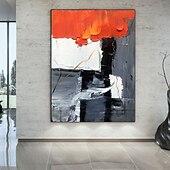 billiga Abstrakta målningar-handgjord oljemålning canvas väggkonst dekor abstrakt kniv målning landskap svart för heminredning rullad ramlös osträckt målning