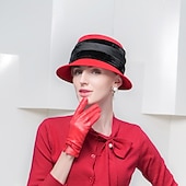 お買い得  パーティーハット-ビンテージ スタイルのエレガントな 100% ウール / フェザー付きフランネル帽子 / トリム 1pc 特別な行事 / 休日のかぶと