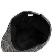 billiga Huvudbonader för herrar-Herr Platt mössa Tweed Keps Svart Kaffe Bomull Pärlor Splitsa Enkel Elegant och modernt Retro Gata Vardag Helgen Rand Bärbar Komfort Mode