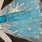 cheap Fairytale Theme Dresses-Kids Girls&#039; Frozen Elsa Costume Dress Graphic A Line Dress Performance Pegeant Blue Long Sleeve Princess Beautiful Dresses Fall Winter 2-8 Years