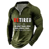 お買い得  メンズ ファンテキストポロ-男の面白い引退したロングスリーブクォータージップシャツ、「もう私の問題ではない」という定義のスローガン