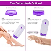 abordables Rasage et épilation-Kit d&#039;épilation professionnel indolore laser tactile épilateur usb rechargeable femmes corps visage jambe bikini main rasoir épilateur
