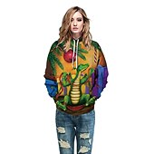 abordables Sudaderas y sudaderas con capucha divertidas-Dinosaurio Suéter de navidad Sudadera Pullover Sudadera con capucha navideña divertida Impresión 3D Hombre Mujer Navidad Carnaval Mascarada Nochebuena Navidad Adultos Fiesta Navidad Cima