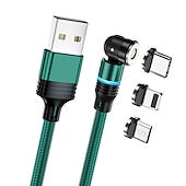 levne Kabely pro mobilní telefony-Vícenásobný nabíjecí kabel 0,5M (1.5Ft) 3,3 stop 6,6 stop USB A na Lightning / micro / USB C 2.4 A Nabíjecí kabel Rychlé nabíjení Nylonové pletené 3 v 1 Magnetické Pro Samsung Xiaomi Huawei Doplňky k