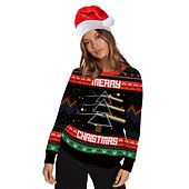 billige Morsomme julegensere og -gensere-Snømann Jerseysjakke Hattetrøje Pullover Morsom julegenser 3D-utskrift Herre Dame Jul Karneval Maskerade julaften Jul Voksen Fest Jul Topp