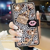 levne Pouzdra pro iPhone-Třpytivé pouzdro z umělé kůže pro iPhone 16, 15, Pro Max Plus, 14, 13, 12, 11, Pro Max Mini, SE, X, XR, XS Max, 8, 7, Plus – lesklý flipový kryt s přihrádkami na karty, celoplošná ochrana proti nárazům