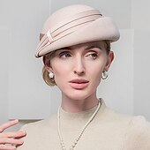 preiswerte Partyhut-Hüte 100% Wolle Bowler / Cloche Hut Fischerhut Formal Casual Tee-Party Kentucky Derby Damentag Elegant Mit Schleife Kopfschmuck Kopfbedeckung