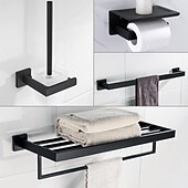 economico Set di accessori da bagno-set di ferramenta per il bagno 4 pezzi, accessori per il bagno a parete rimodellati in acciaio inossidabile sus304, include 1 portasciugamani, 1 portasciugamani.1 porta carta igienica, 1 set di
