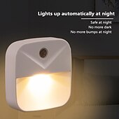 cheap Plug-in Night Light-Plug in LED Night Lights Motion Sensor Dusk to Dawn Bedside Lamp 1/3/6pcs EU US Plug Intelligent Light Control LED Night Light Home Bedroom Kitchen Dormitory Lighting
