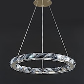 economico Luci a sospensione-lampadario a sospensione a led lampadario a 1 anello regolabile finitura in acciaio inossidabile lussuoso stile moderno sala da pranzo lampade a sospensione camera da letto 110-240v