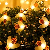 tanie Słoneczne światła sznurka-Solarne bee string lights zewnętrzne wodoodporne 12m-100led 7m-50led 6.5m-30led 8 trybów oświetlenie oświetlenie ogrodowe dekoracje świąteczne przyjęcie świąteczne drzewo ogrodowe dekoracja patio