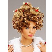 levne Kostýmová paruka-dámská hnědá paruka martha mayská halloweenská paruka ve stylu grinch
