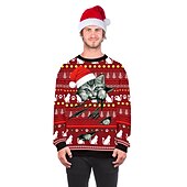 abordables Sudaderas y sudaderas con capucha divertidas-Papá Noel Gato Hombre de pan de jengibre Suéter de navidad Sudadera Hombre Mujer Navidad Navidad Carnaval Mascarada Nochebuena Adultos Fiesta Navidad Poliéster Cima
