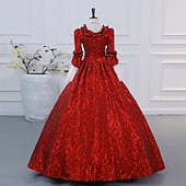 cheap Dresses-Cinderella Vintage Princess Colonial Period Dress All Costume Victorian Rococo Vintage Cosplay Performance Party Halloween 3/4-Length Sleeve Halloween