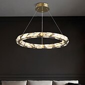 economico Luci a sospensione-lampadario a sospensione a led lampadario a 1 anello regolabile finitura in acciaio inossidabile lussuoso stile moderno sala da pranzo lampade a sospensione camera da letto 110-240v