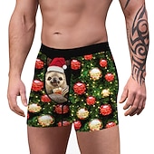 cheap Christmas Pajamas-Christmas Gift Boxer Briefs Underwear Men&#039;s Christmas Carnival Masquerade Christmas Eve Christmas Adults Party Christmas