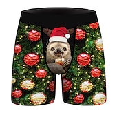 cheap Christmas Pajamas-Christmas Gift Boxer Briefs Underwear Men&#039;s Christmas Carnival Masquerade Christmas Eve Christmas Adults Party Christmas