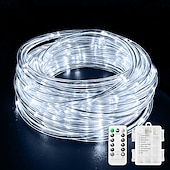 olcso Elemmel működő-led kötél lámpák led zsinór lámpák kültéri vízálló ip65 karácsonyi tündérlámpák 30m-300led 22m-200led 12m-100led 7m-50 led 8 üzemmód elemes fényerőszabályzó/időzítő távirányítóval bulihoz