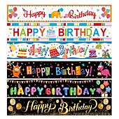 cheap Outdoor Flags &amp; Banners-Happy Birthday Banner, Birthday Banner Decorations, Birthday Outdoor &amp; Indoor Hanging Decor, Holidays Party Decor Supplies 300*50cm (10ft*18.9 Inch)