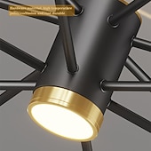economico Luci a sospensione-lampada a sospensione a led dimmerabile, lampadario sputnik moderno cerchio a 12 luci paralume in acrilico lampada da soffitto in metallo vintage con finitura cromata per isola cucina sala da pranzo