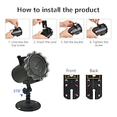 cheap Christmas Gift Lights-Christmas Projector Waterproof Remote Control 16 Patterns High-definition Projection Effects Indoor and Outdoor Festival Garden Decorative Lights Low Voltage Safety