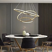cheap Circle Design-3-Light LED Pendant Light 80/60/40cm Circle Matte Brushed Design Gold Aluminum Painted Finishes Modern Dining Living Room Lights ONLY DIMMABLE WITH REMOTE CONTROL